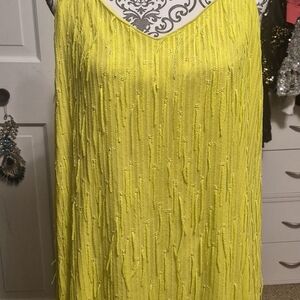 NWT Torrid Yellow/Green Sequin Fringe Dress